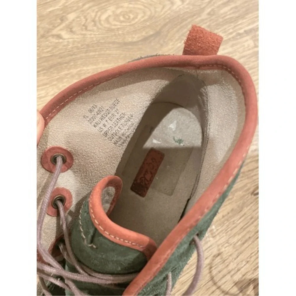 Olukai Wali Suede Green Wedge Ankle‎ Chukka Boots 7 Whimsical Forrest Goblincore